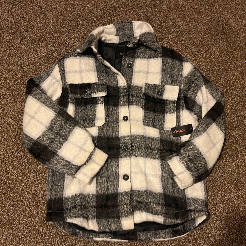 Men's Black and Gray Plaid Sweater